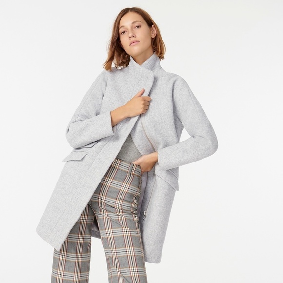 J Crew Cocoon Coat Italian Stadium Cloth Gray 22